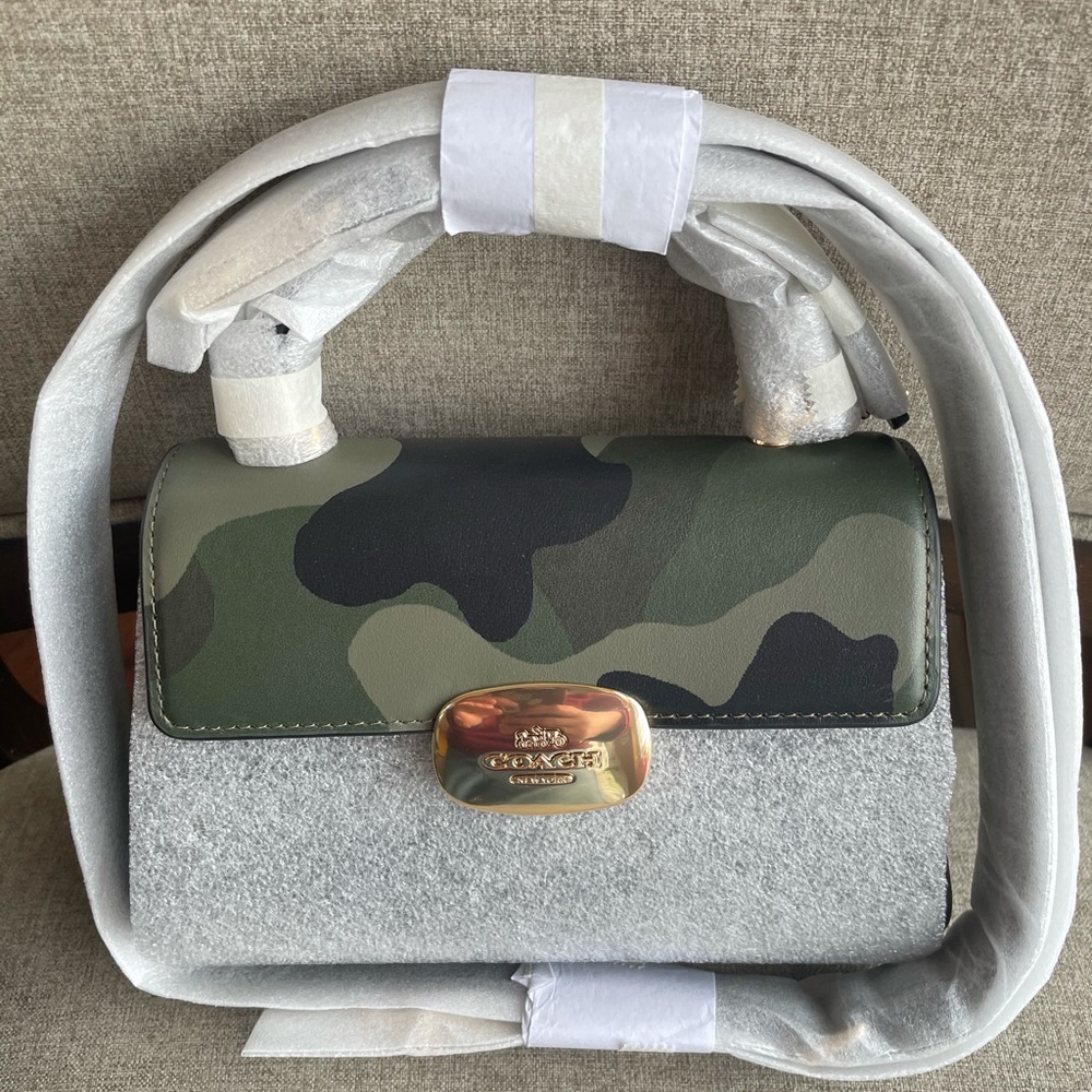 NWT！COACH ELIZA MINI TOP HANDLE BAG IN CAMO（COACH CW184）fast shipping